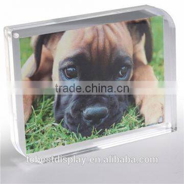 5x7 6x8 desktop rectangular double-sided acrylic magnetic photo frame/clear acrylic block photo frame