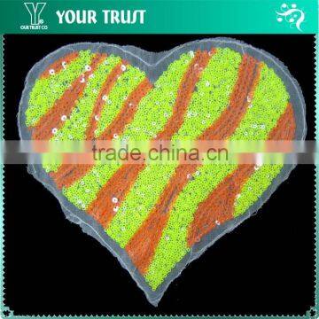 5MM Neon Yellow 3MM Neon Orange Sequin Bead Applique Patches
