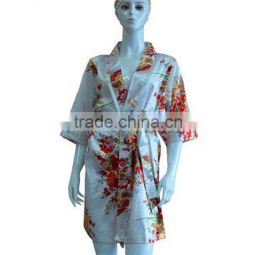 Ladies Knee Length Wedding Party Floral Bridal Robes