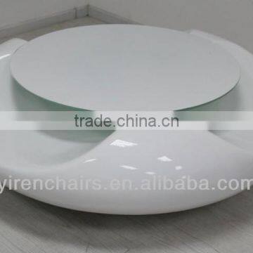 Fancy design living room furniture FRP with top tempered glass tea table/Modern design furniture tempered glass top coffee table