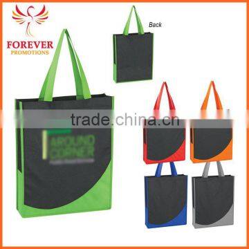 Promotional Non-woven Tote Shopper Bag With Accent Trim and Handles