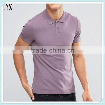 2016 Wholesale Custom Polo Shirt In Purple Tight Fit To The Body Custom Polo Shirt