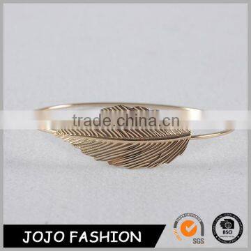 Wholesale DIY Circle Leaf Shape Copper Bracelets Bangles