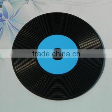 Record rubber plate coaster customize logo available                        
                                                Quality Choice