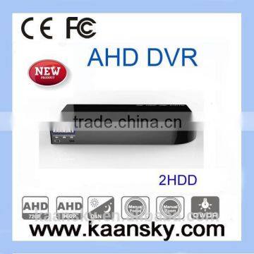 KAANSKY NEW DESIGN 720P 16CH H.264 real time P2P cloud service AHD DVR, with 2 HDD each up to 4TB