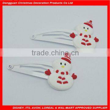 snowman shape soft PVC fancy girl's hair clips