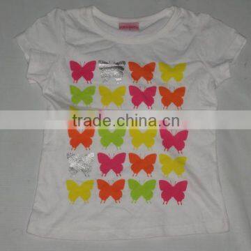 children round t.shirt with printed