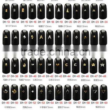 2016 Hot Sales Japanese Style Metal Stud Gold Rivet 72 designs type nails,3D Nail Art Mixed Shape Metal Stud Nail Rhinestone Gem