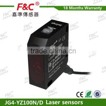 High quality 100mm LED light reflective laser sensor for machine automation