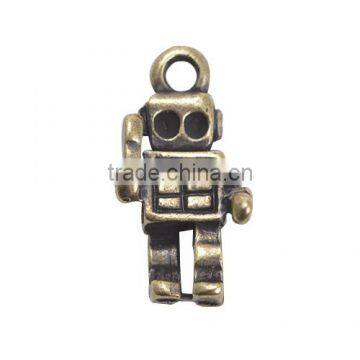 Antique Bronze Robot Design Zinc Alloy Charm