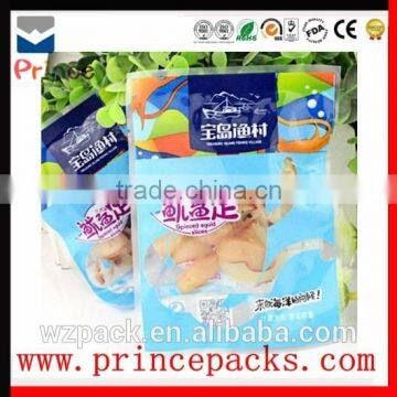 stand up pouch frozen food packaging bag zipper plastic pouch