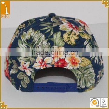 2016 New Custom 6 Panel Flat Brim Adjustable Floral Snapback Baseball Caps photo-3