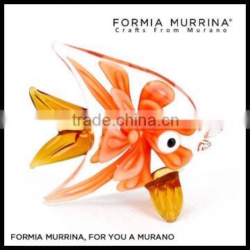 Wholesale Glass Animals Clear Glass Fish Figurines with Inner Flower