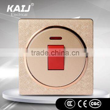 2016 new design wall mounted luxury 25A single electrical switch for home hotel