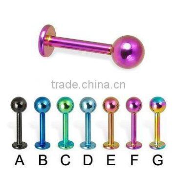 Titanium Anodized Labret Body Piercing Jewelry