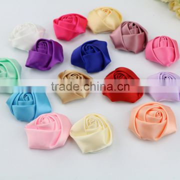 Cheap wedding decorative handmade ribbon rose flower factory wholesale artificial flower rose