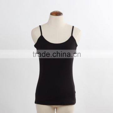 F5S15419 Women Plain Black Tank Top 2016