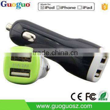 2015 Wholesale Best Quality Mini Dual USB Battery Car Charger for Samsung s4