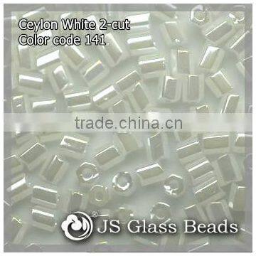 High Quality Fashion JS Glass Seed Beads - 141# 11/0 Ceylon White Opalescent 2-CUT Beads For Garment & Jewelry