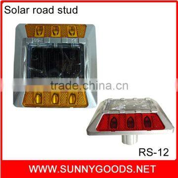 yellow and red color reflective aluminum led solar road stud