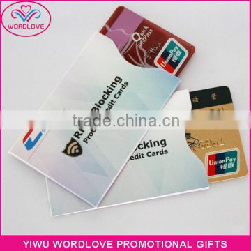 Credit Card RFID Blocking Sleeve / Aluminum foil Card Protector / Secure Card Protector