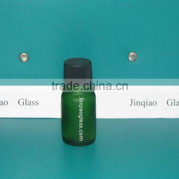 10ml green essential oil bottle w/black dropper cap