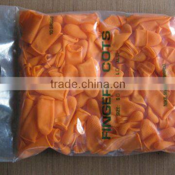 latex finger cot orange color /cleanroom use/cut type/protucting the hand/esd