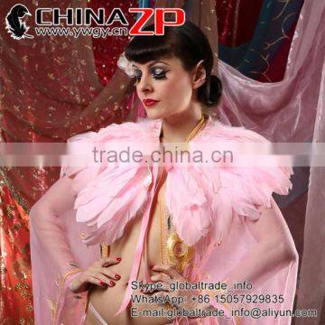 Gold Supplier ZPDECOR Factory Wholesale Popular Top Style Dyed Ivory Goose Satinettes Feathers Trim Fringe photo-5