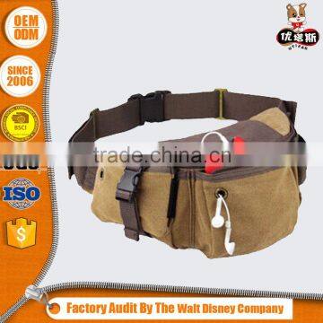 leisure custom cotton canvas waist bags for men