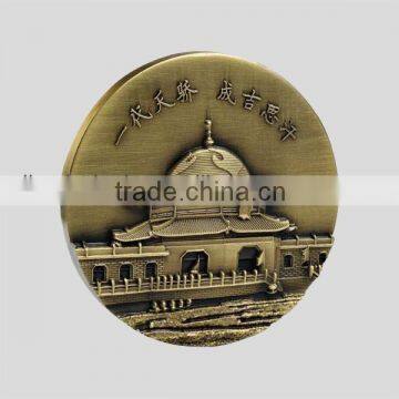 2015 best selling and high quality antique bronze souvenir coin