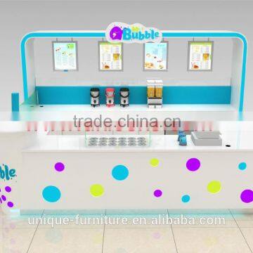 Modern Style Bubble Tea Kiosk Shopping Mall Bubble Tea Kiosk Design for Sale