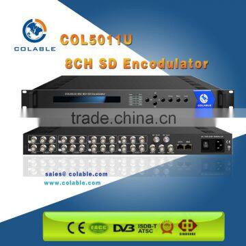 8CH av/analog composite encoder modulator -sd video to rf modulator COL5011U