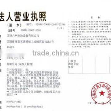 license of the business corporation