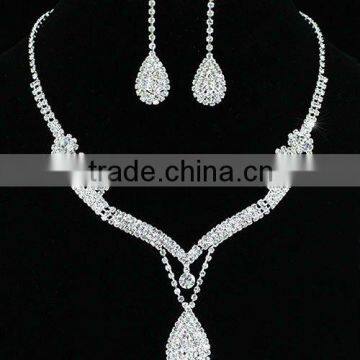 Bridal Wedding Party Crystal Necklace Earrings Set CS1201