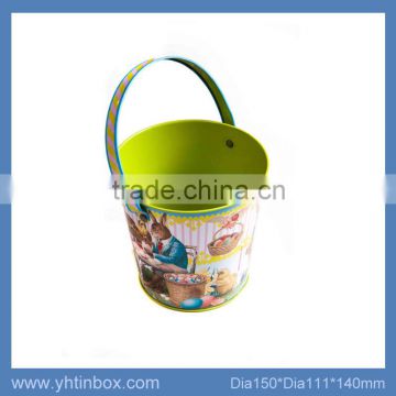 custom printed mini tin bucket with handle