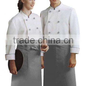 Designer Japanese executive fashion chef white unfiorms with grey apron