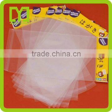 transparent plastic opp bag with self adhesive and print header sticker packing bag