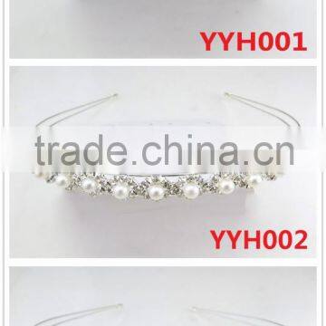 Diamond Latest Design Bridal Custom Pearl Headband photo-2