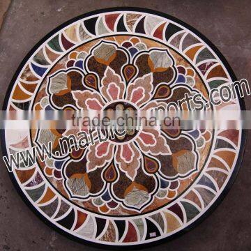 Marble Stone Inlaid Antique Table Top Hand Crafted Art Work