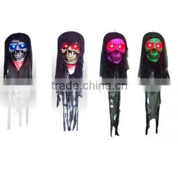 Halloween decoration glitter shining eyes hanging skull head
