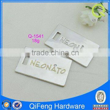 Q-1541 custom metal logo small silver unblemished tag plate