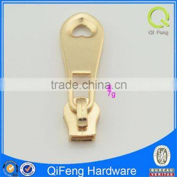 HS-094 metal zip custom zipper puller simple design with gold color