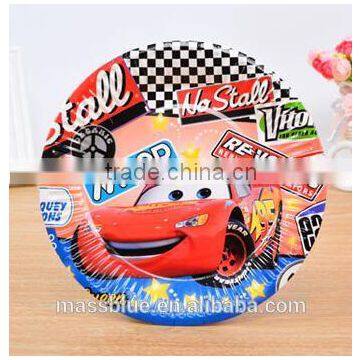Cars cartoon paper plate