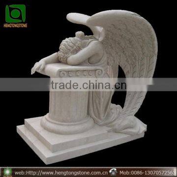 White Marble Weeping Angel Monument