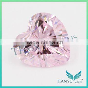 Wuzhou Wholesale Heat Zircon Gemstones for Jewelry 8*8 L-Pink Heart Cut Loose Synthetic Cubic Zirconia Price Free Samples