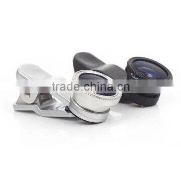 High Quality 180Degree Fisheye+0.67X Wide-angle +Macro Lens Clip Camera Photo Kit For Mobilephones Tablets