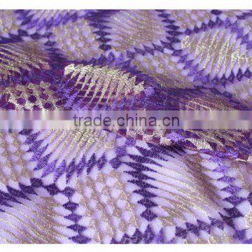 Newest Design African Purple Beautiful Wedding Bridal Lace Fabric Wholesale