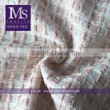 New product wool/poly woven tweed yarn dyed fabric with lattice patterns