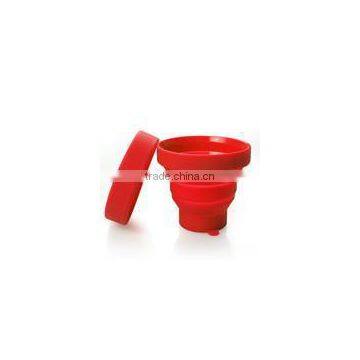 silicone folding cup with lid silicone folding cup