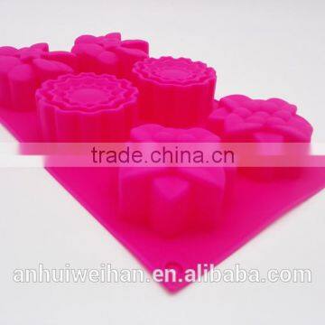 6 Cavity Silicone Flower Soap Mold Muffin pan Handmade soap silicone Molds